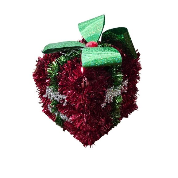 Retro Christmas Door Wall Hanging Decor Tinsel 15” ELF & GIFT BOX Set - Picture 6 of 11